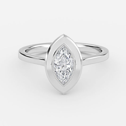 Amelie Marquise Bezel Moissanite Engagement Ring