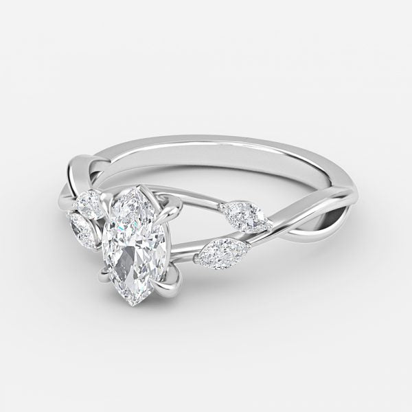 Calista Marquise Unique Moissanite Engagement Ring