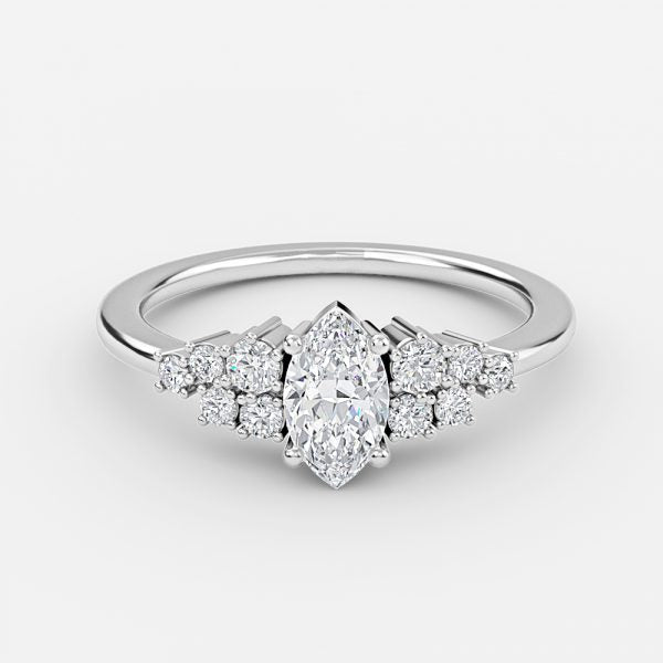 Kassidy Marquise Cluster Moissanite Engagement Ring