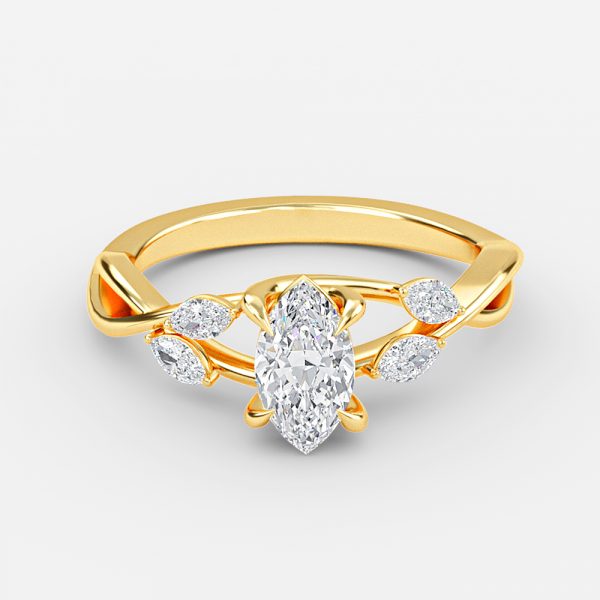 Calista Marquise Unique Moissanite Engagement Ring