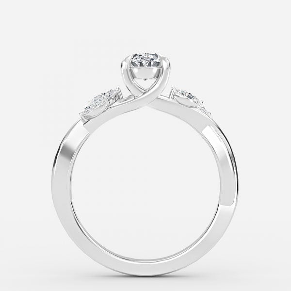 Calista Oval Unique Moissanite Engagement Ring