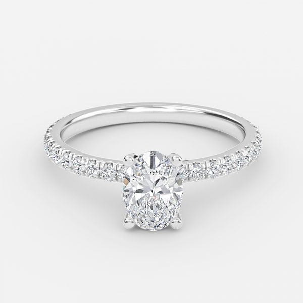 Rosalba Oval Hidden Halo Moissanite Engagement Ring