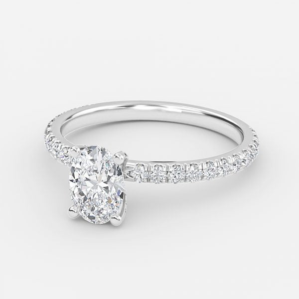 Rosalba Oval Hidden Halo Moissanite Engagement Ring