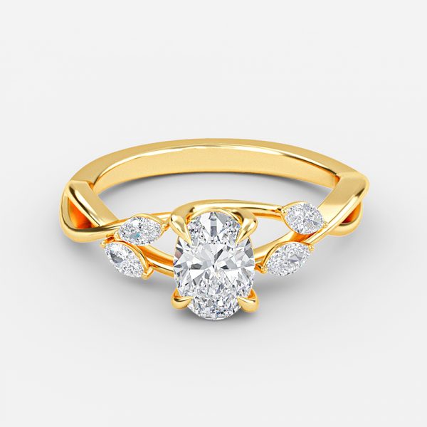 Calista Oval Unique Moissanite Engagement Ring