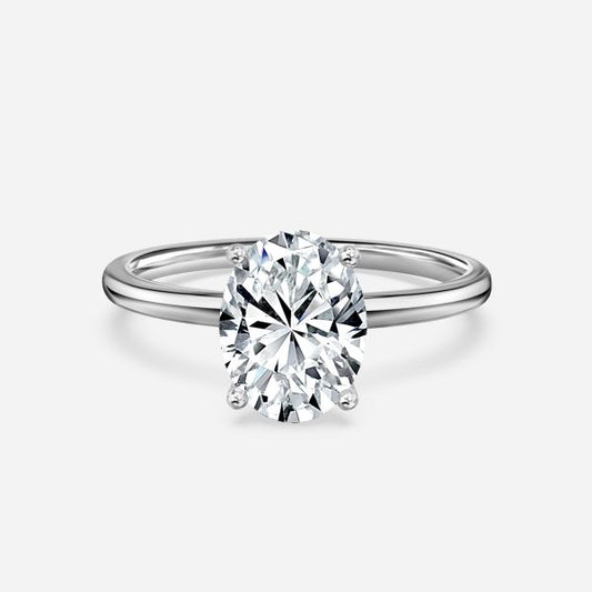 Alouette Oval Solitaire Moissanite Engagement Ring