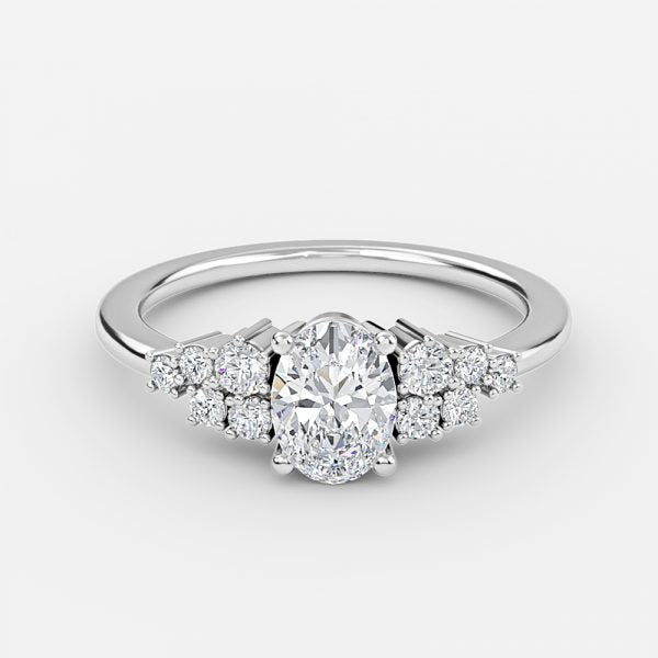 Kassidy Oval Cluster Moissanite Engagement Ring