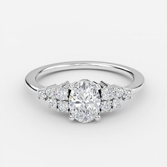 Kassidy Oval Cluster Moissanite Engagement Ring