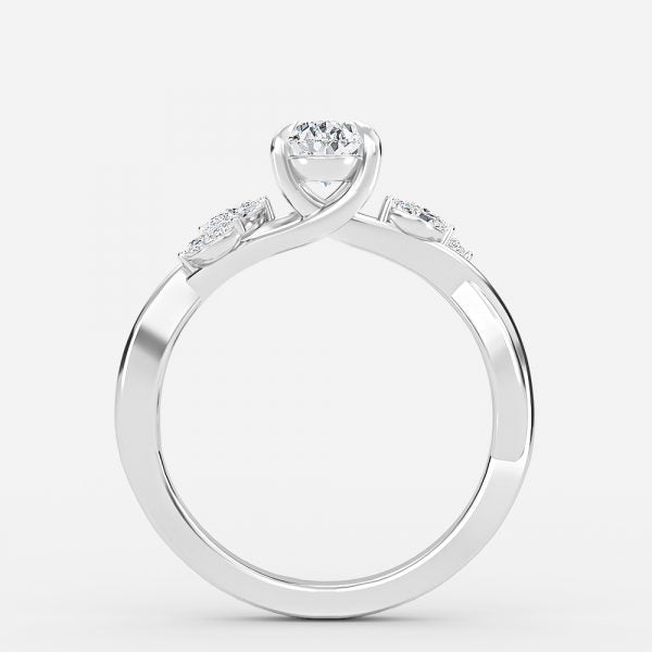 Calista Pear Unique Moissanite Engagement Ring