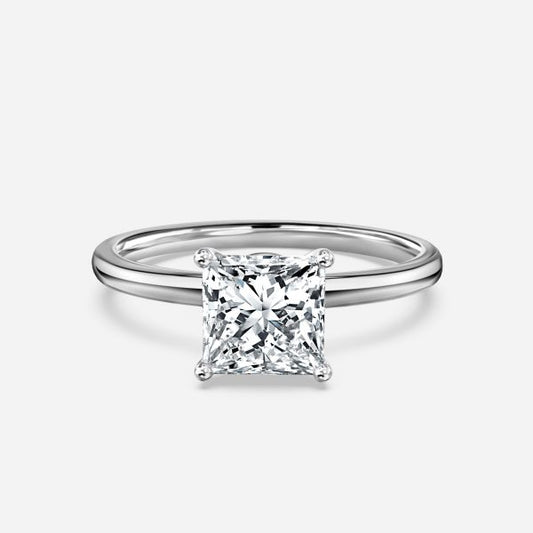 Alouette Princess Solitaire Moissanite Engagement Ring