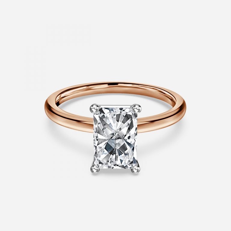 Fabian Radiant Two Tone Solitaire Moissanite Engagement Ring