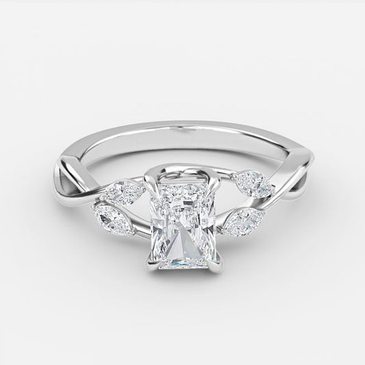 Calista Radiant Unique Moissanite Engagement Ring