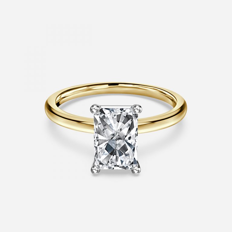 Fabian Radiant Two Tone Solitaire Moissanite Engagement Ring