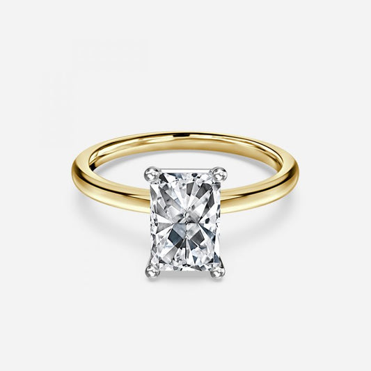 Fabian Radiant Two Tone Solitaire Moissanite Engagement Ring