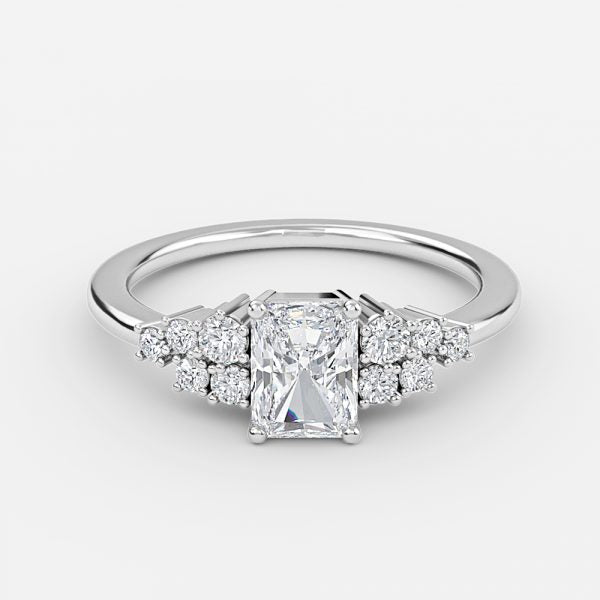 Kassidy Radiant Cluster Moissanite Engagement Ring