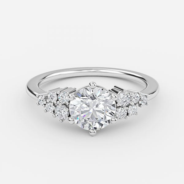 Kassidy Round Cluster Moissanite Engagement Ring