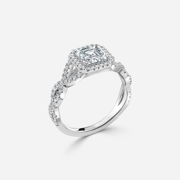 Zara Asscher Diamond Band Moissanite Engagement Ring