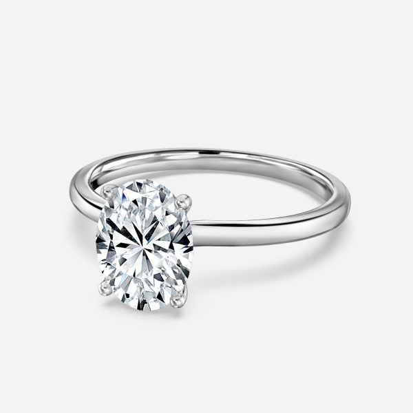 Alouette Oval Solitaire Moissanite Engagement Ring