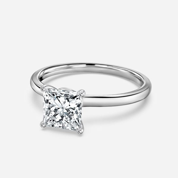 Alouette Princess Solitaire Moissanite Engagement Ring