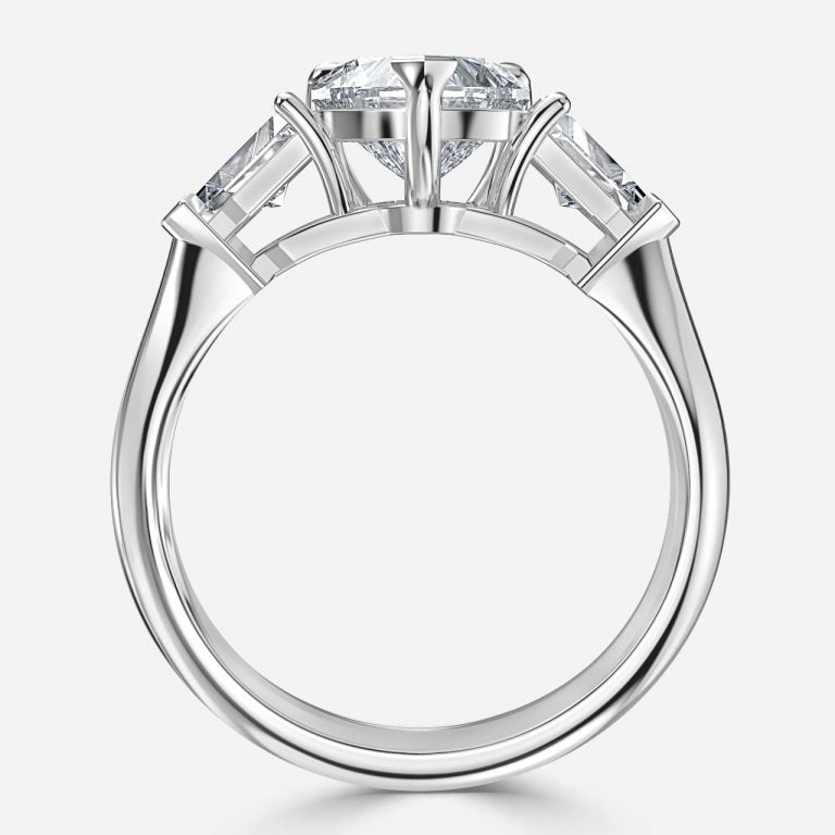 Eri Heart Three Stone Moissanite Engagement Ring