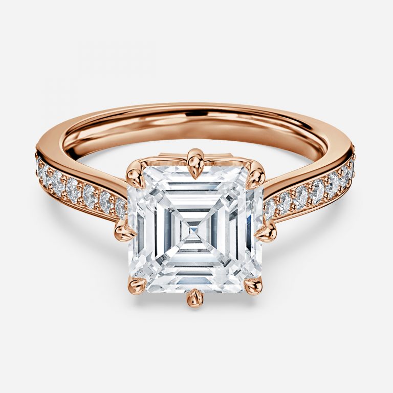 Bellatrix Asscher Vintage Moissanite Engagement Ring