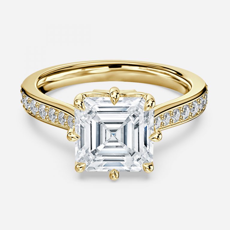 Bellatrix Asscher Vintage Moissanite Engagement Ring