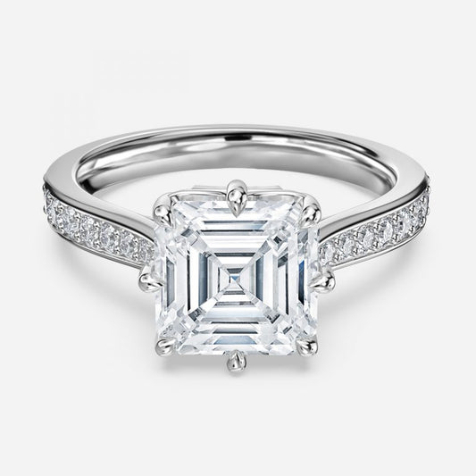 Bellatrix Asscher Vintage Moissanite Engagement Ring