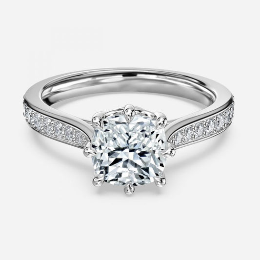 Bellatrix Cushion Vintage Moissanite Engagement Ring
