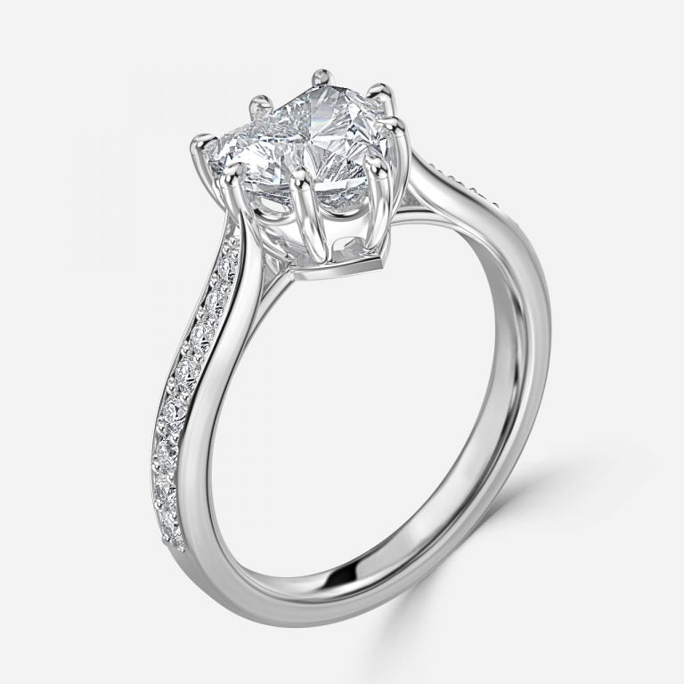 Bellatrix Heart Vintage Moissanite Engagement Ring