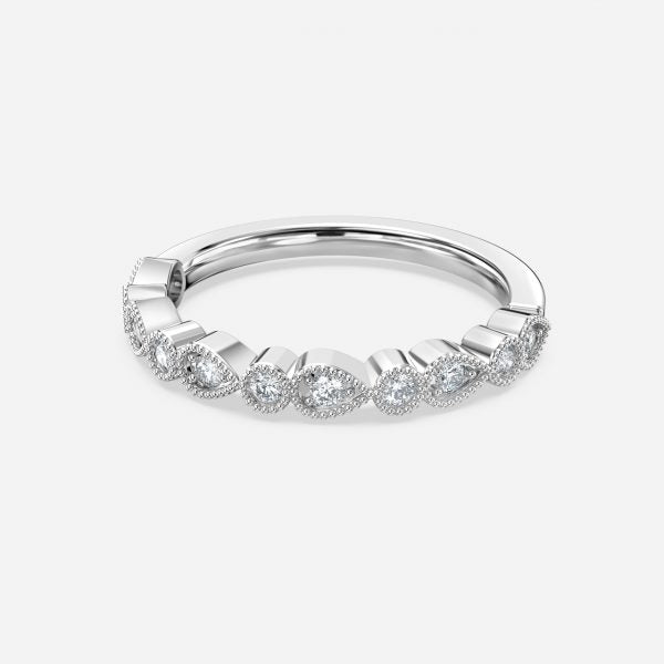 Vintage Milgrain Moissanite Stackable Ring