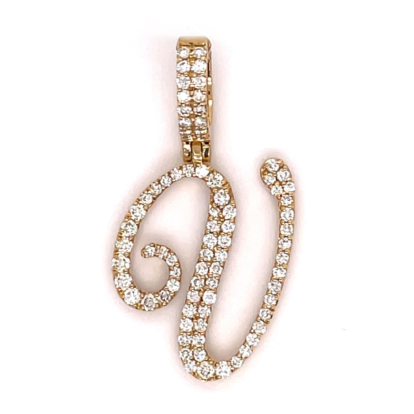 1.30 CT Moissanite Iced Out Letter V Pendant