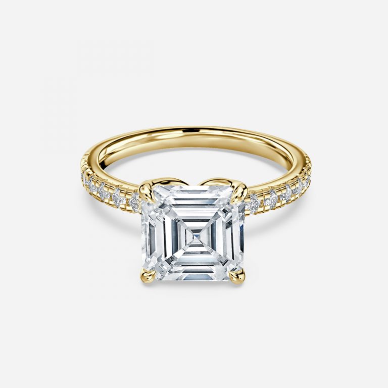 Tamara Asscher Diamond Band Moissanite Engagement Ring