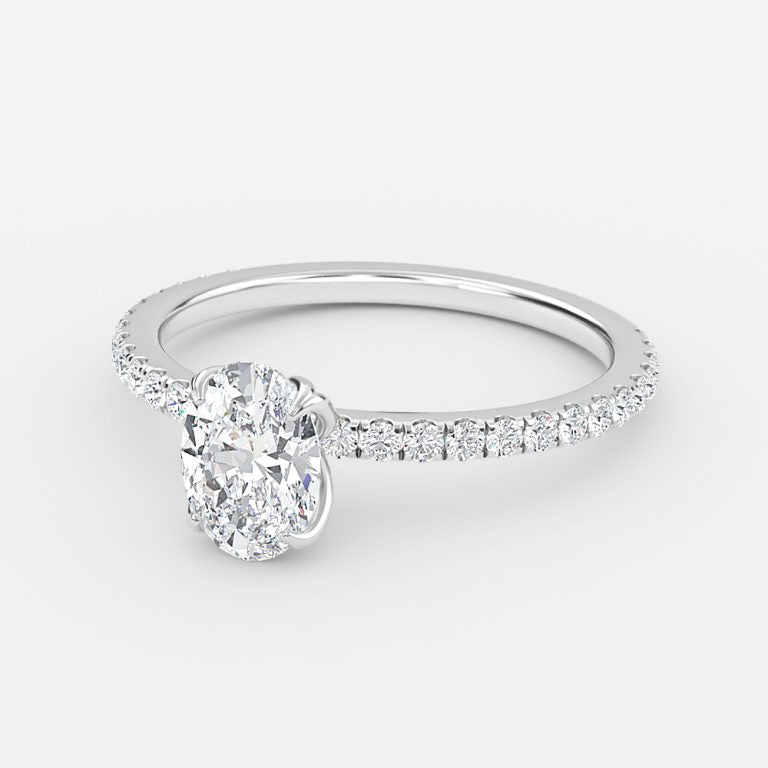 Tamara Oval Diamond Band Moissanite Engagement Ring