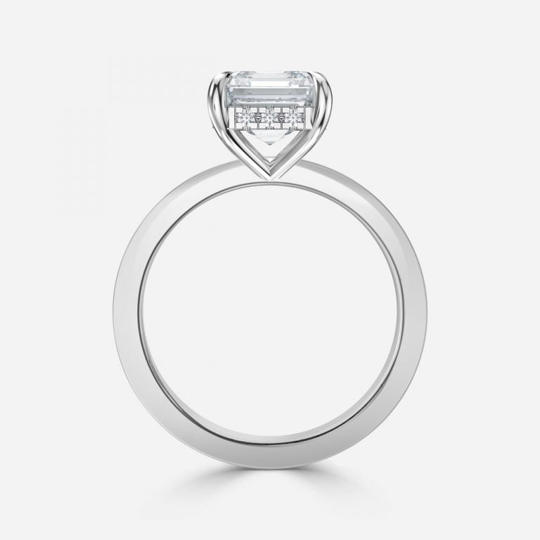 Edeline Asscher Hidden Halo Moissanite Engagement Ring