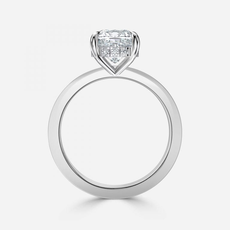 Edeline Cushion Hidden Halo Moissanite Engagement Ring