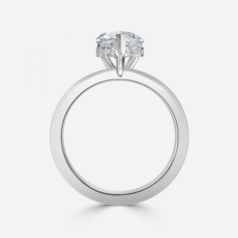 Edeline Heart Hidden Halo Moissanite Engagement Ring