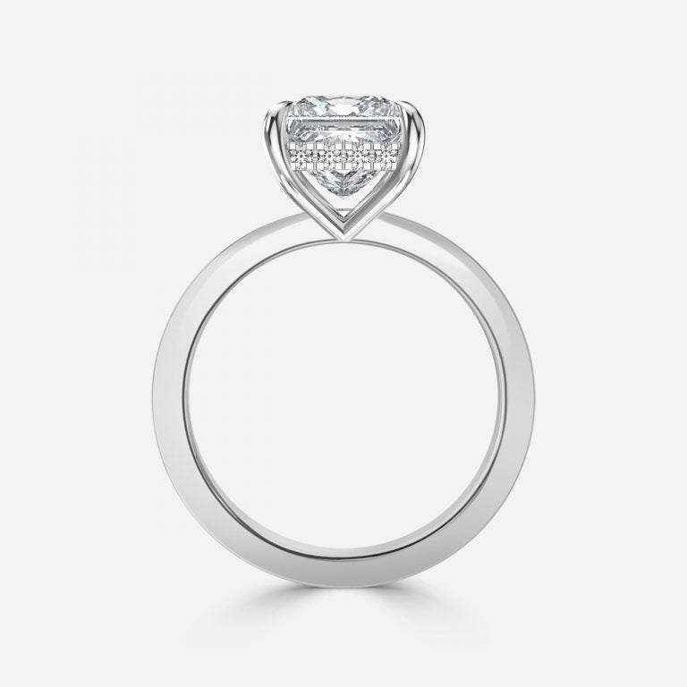 Edeline Princess Hidden Halo Moissanite Engagement Ring