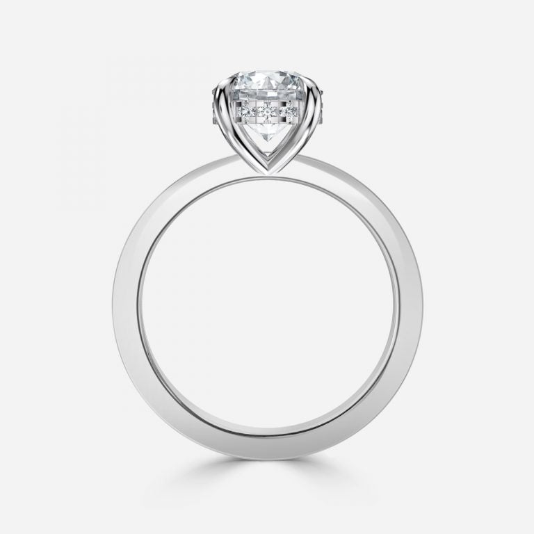 Edeline Round Hidden Halo Moissanite Engagement Ring