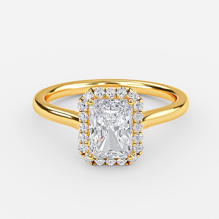 Louisa Radiant Halo Moissanite Engagement Ring