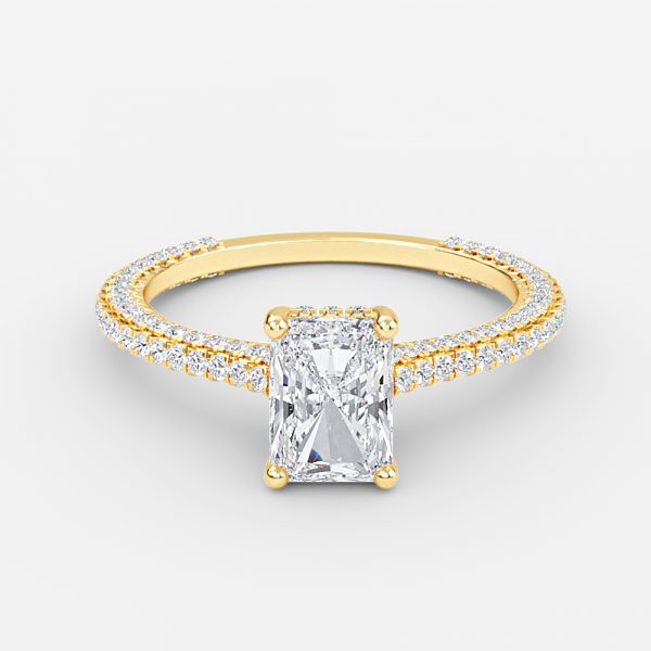 Kalaya Radiant Hidden Halo Moissanite Engagement Ring