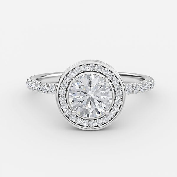 Kassia Round Halo Moissanite Engagement Ring