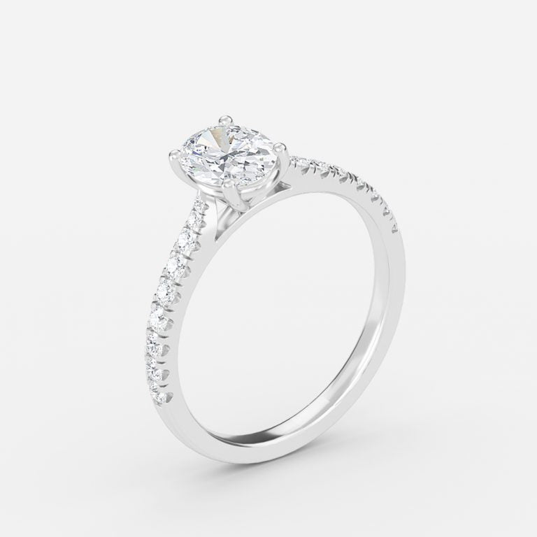 Tindra Oval Diamond Band Moissanite Engagement Ring