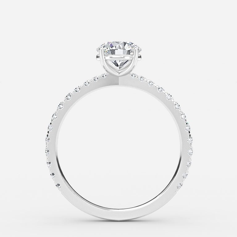 Eira Round Diamond Band Moissanite Engagement Ring