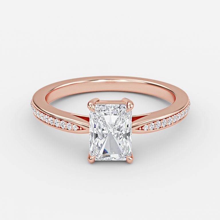 Isolde Radiant Diamond Band Moissanite Engagement Ring