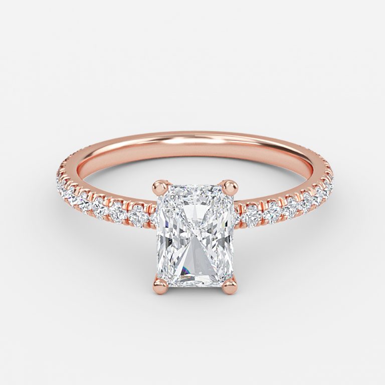 Rosalba Radiant Hidden Halo Moissanite Engagement Ring