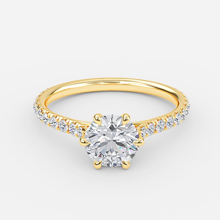 Jael Round Diamond Band Moissanite Engagement Ring