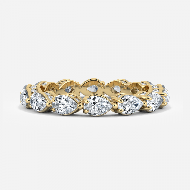 Unique Pear Moissanite Eternity Band