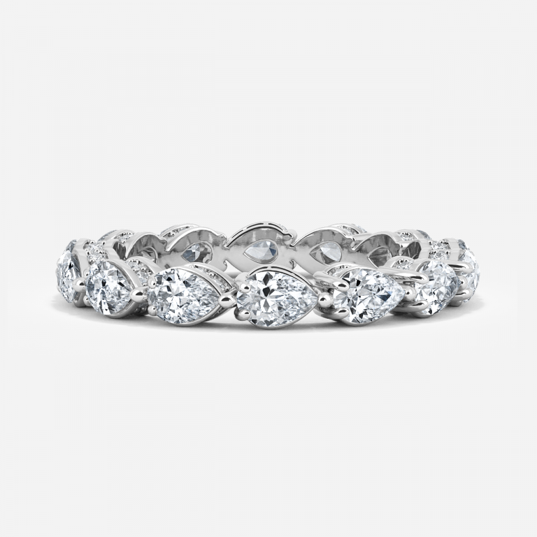 Unique Pear Moissanite Eternity Band