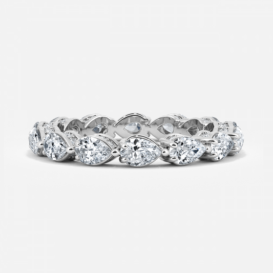 Unique Pear Moissanite Eternity Band