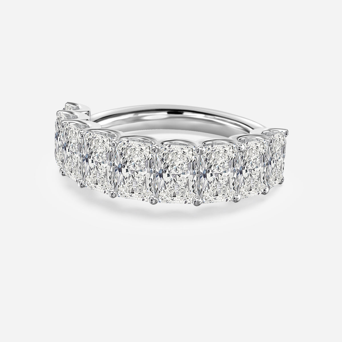 Radiant Diamond Moissnaite Half Eternity Ring