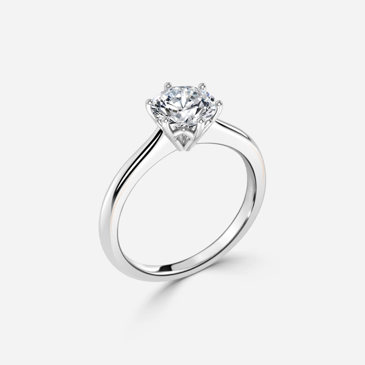 Neoma Round Solitaire Moissanite Engagement Ring